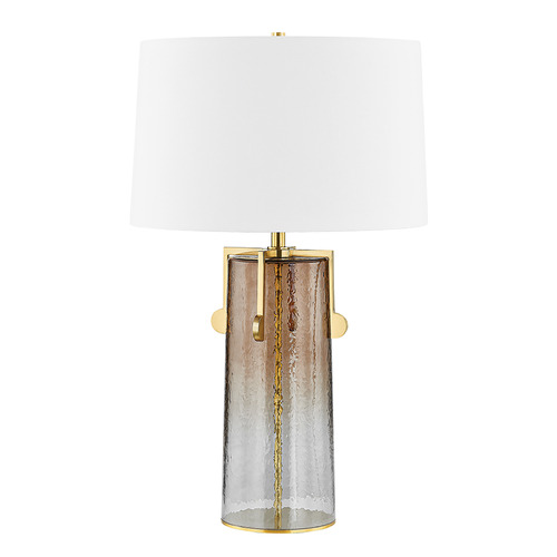 Hudson Valley Lighting Wildwood Aged Brass LED Table Lamp with Drum Shade