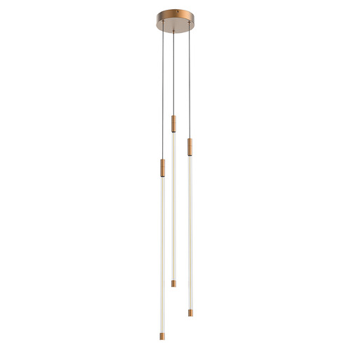 Kuzco Lighting Motif Brushed Gold LED Multi-Light Pendant with Cylindrical Shade