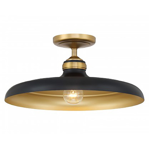 Minka Lavery Rolando Hidalgo Crowne Dark Matte Black & Legacy Brass Semi-Flushmount Light