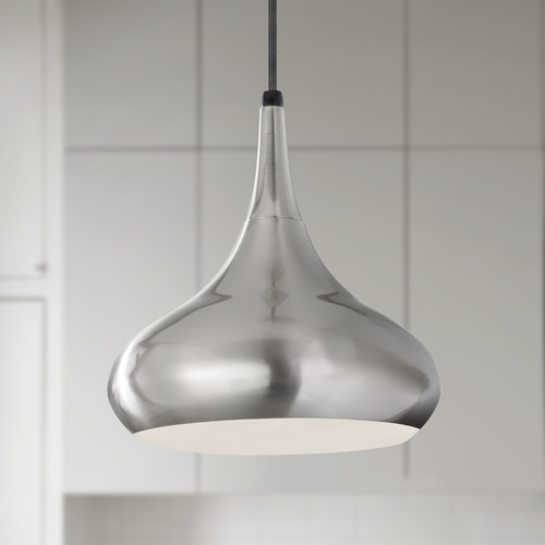 Beso 10-Inch Pendant in Brushed Steel by Generation Lighting