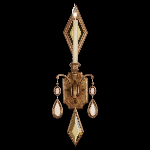 Fine Art Lamps Encased Gems Gold Leaf Sconce
