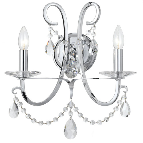 Crystorama Lighting Othello 2-Light Wall Sconce in Polished Chrome by Crystorama Lighting 6822-CH-CL-MWP