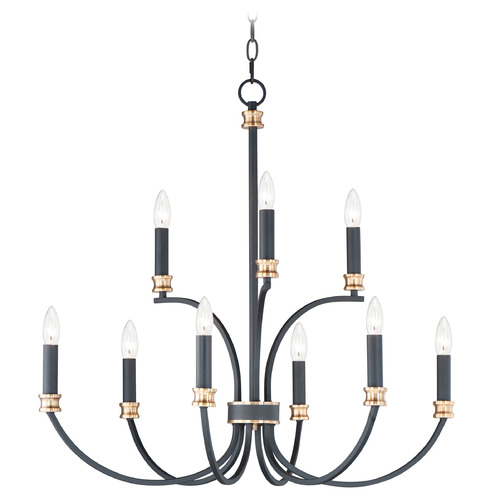 Maxim Lighting Charlton Black & Antique Brass Chandelier