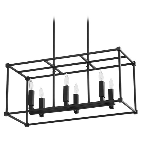 Olympus 25.75-Inch Linear Open Chandelier in Noir Finish by Quorum Lighting