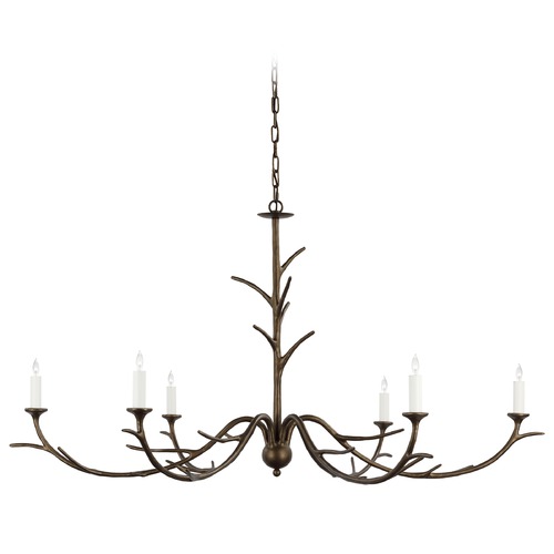 Visual Comfort Signature Collection Julie Neill Iberia Chandelier in Antique Bronze Leaf by Visual Comfort Signature JN5076ABL