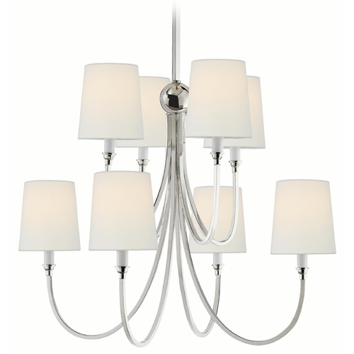 Visual Comfort Signature Collection Thomas O'brien Reed Polished Nickel Chandelier