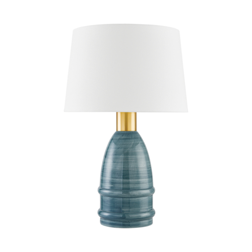 Mitzi by Hudson Valley Tenley Table Lamp in Brass & Inchyra Blue by Mitzi by Hudson Valley HL887201-AGB/CYB