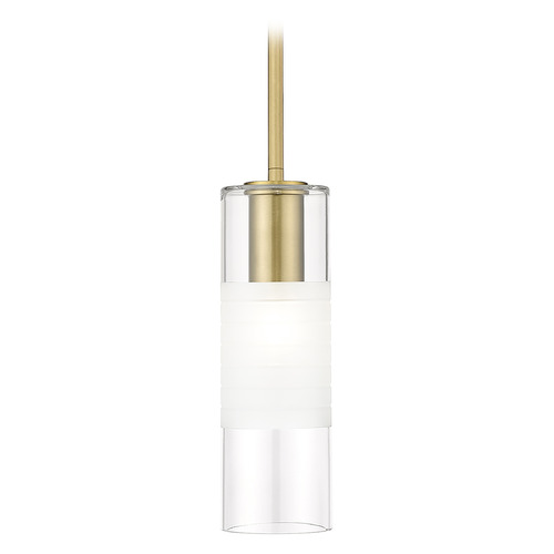 Z-Lite Z-Lite Alton Modern Gold Mini-Pendant Light with Cylindrical Shade 824P-ROD-MGLD