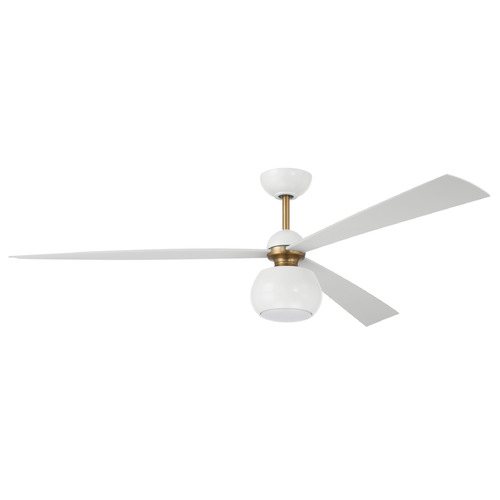 Craftmade Lighting Craftmade Lighting Otto White & Satin Brass LED Ceiling Fan with Light OTT60WSB3