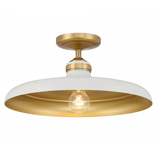 Minka Lavery Rolando Hidalgo Crowne Off White Cream & Legacy Brass Semi-Flushmount Light