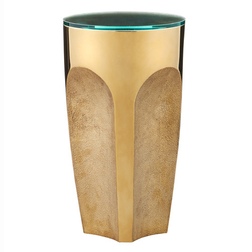 Currey and Company Lemy Polished Brass & Clear Coffee & End Table