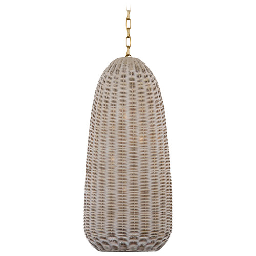 Kokomo Antique Brass Ash Wicker Pendant