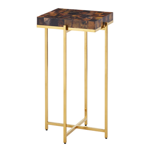 Currey and Company Casey Natural Pen Shell & Brass Accent Table