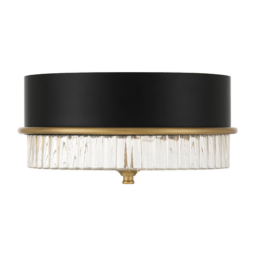 Stamford 15-Inch Flush Mount in Black & Legacy Brass by Minka Lavery