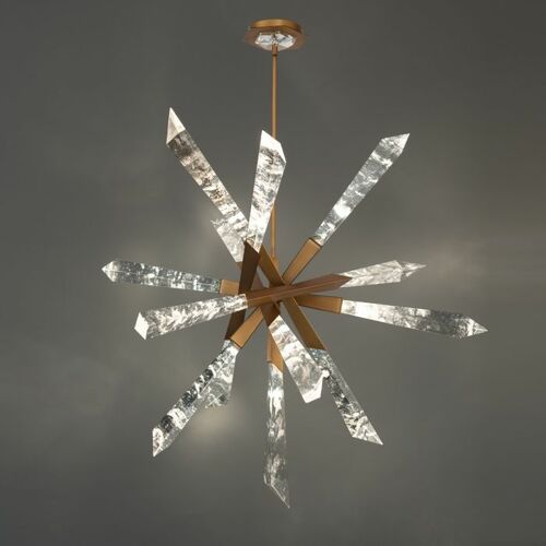 Solitude 35.50-Inch LED Chandelier in Aged Brass by Schonbek Beyond