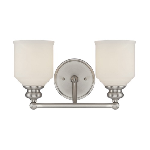 Melrose 14-Inch Satin Nickel Bathroom Light by Savoy House