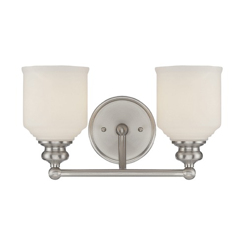 Savoy House Melrose 14-Inch Satin Nickel Bathroom Light by Savoy House 8-6836-2-SN