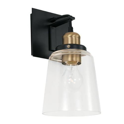 Capital Lighting Fallon Wall Sconce in Aged Brass & Black by Capital Lighting 3711AB-135