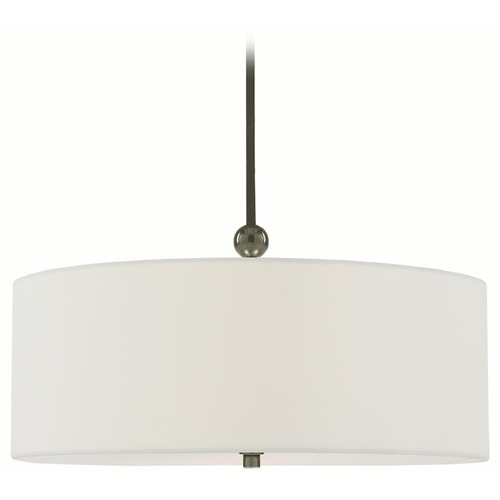 Visual Comfort Signature Collection Visual Comfort Signature Collection Reed Antique Nickel Pendant Light with Drum Shade TOB5011AN-L