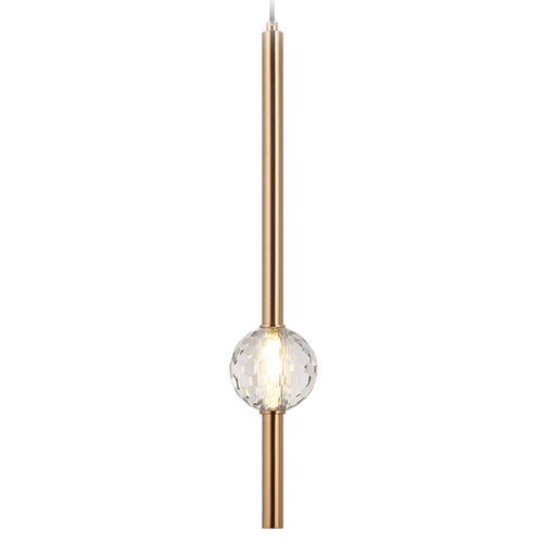 Matteo Lighting Matteo Lighting Windchimer Aged Gold Brass LED Pendant Light with Globe Shade C68901AG