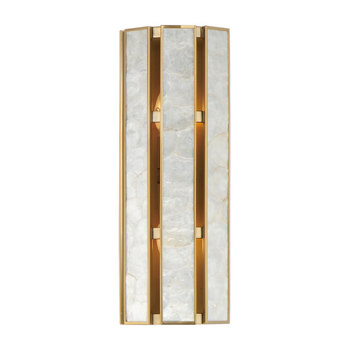 Miramar Capiz & Natural Aged Brass Sconce by Maxim Lighting