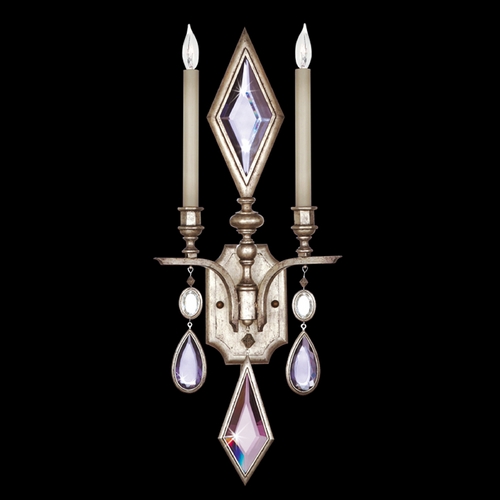 Fine Art Lamps Encased Gems Vintage Silver Leaf Sconce