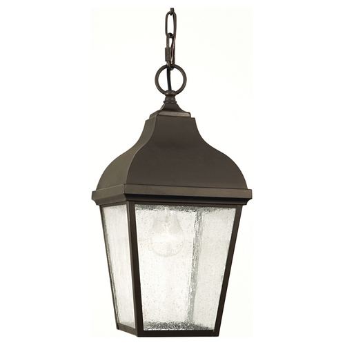 Generation Lighting Outdoor Hanging Light with Clear Glass in Oil Rubbed Bronze Finish OL4011ORB