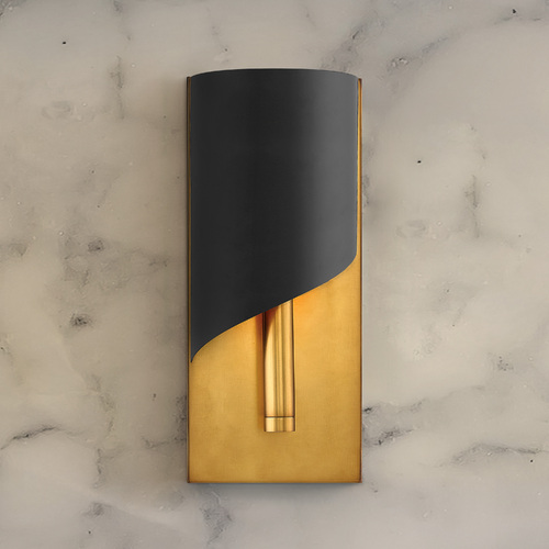 Fredrick Ramond Gigi 11.50-Inch High Wall Sconce in Heritage Brass & Satin Black by Fredrick Ramond FR34310HBR