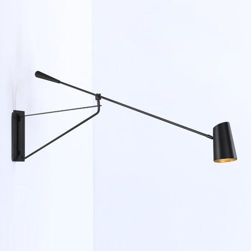 Stylus Black & Gold LED Swing Arm Lamp by Modern Forms