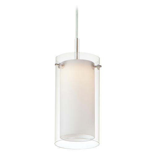 Maxim Lighting Duo Satin Nickel LED Mini-Pendant Light with Cylindrical Shade
