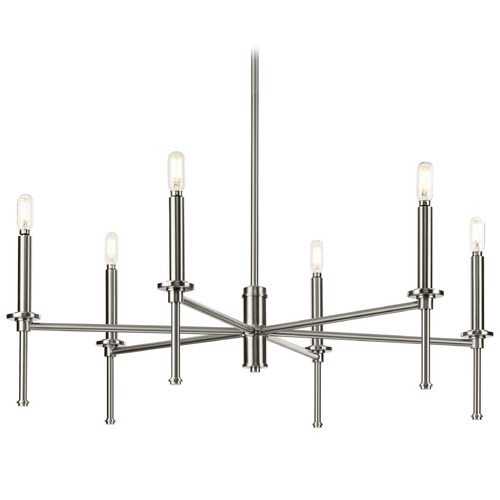 Progress Lighting Progress Lighting Elara 4-Light Brushed Nickel Chandelier P400294-009