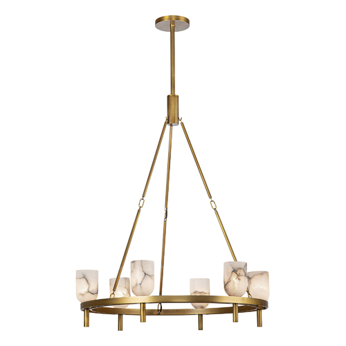 Lucian 31.50-Inch Chandelier in Vintage Brass by Alora Lighting