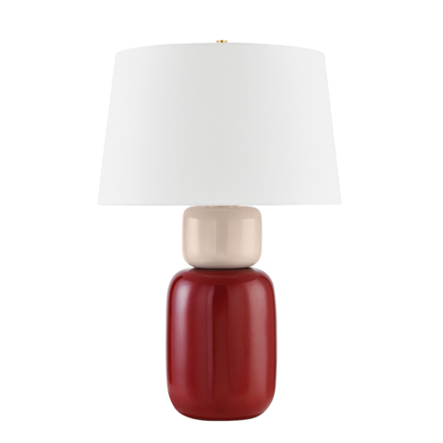 Mitzi by Hudson Valley Batya Table Lamp in Brass & Bordeaux Blush by Mitzi by Hudson Valley HL890201-AGB/CBB