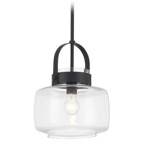 Minka Lavery Wickglow Dark Matte Black Pendant Light with Drum Shade