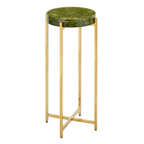 Currey and Company Rina Green & Brass Accent Table