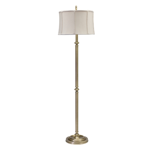 House of Troy Lighting Floor Lamp with White Shade in Antique Brass Finish CH800-AB