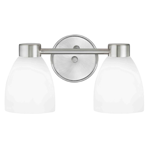 Aon Fuse Contemporary Satin Nickel Bathroom Light with Bell Glass