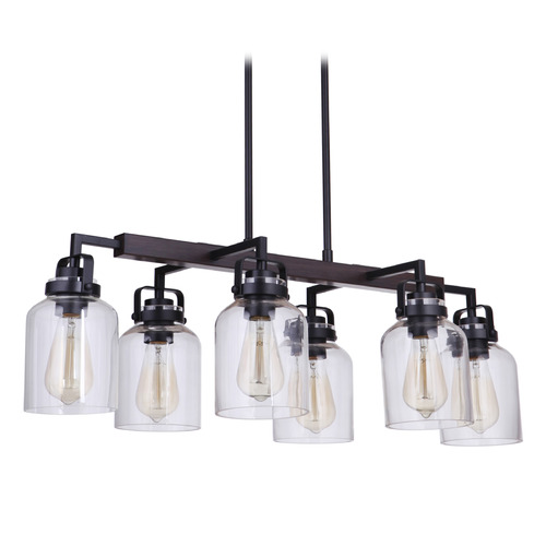 Foxwood Flat Black & Dark Teak Linear Light by Craftmade Lighting