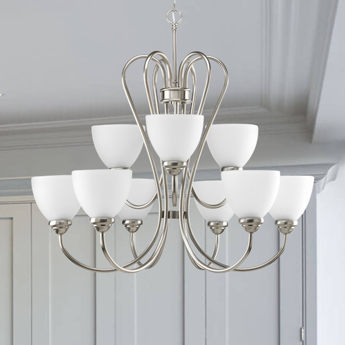Heart 29.81-Inch Chandelier in Brushed Nickel by Progress Lighting