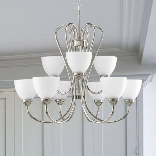 Progress Lighting Heart 29.81-Inch Chandelier in Brushed Nickel by Progress Lighting P4668-09