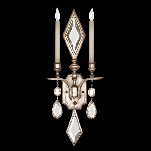 Fine Art Lamps Encased Gems Vintage Silver Leaf Sconce