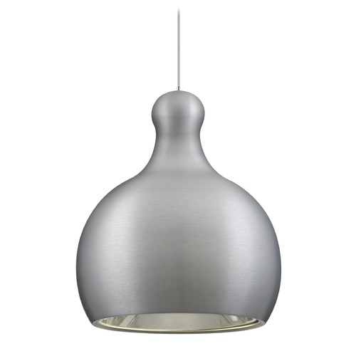 Besa Lighting Besa Lighting Felix Satin Nickel LED Mini-Pendant Light with Urn Shade 1XT-FELIX-LED-SN