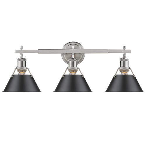 Orwell 27.25-Inch Bath Light in Pewter & Black by Golden Lighting