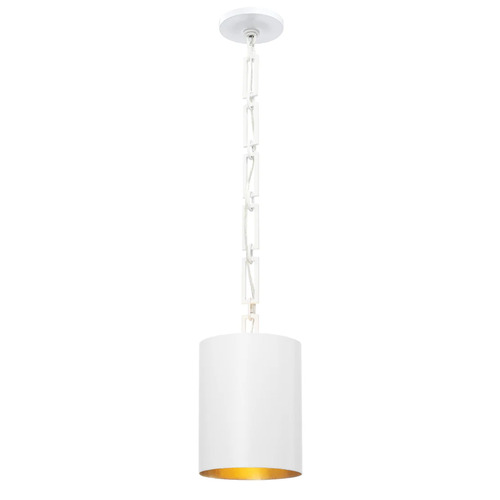 Alston 8-Inch Mini Pendant in White & Gold by Crystorama Lighting