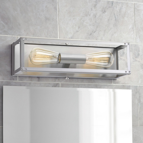 Union Square Stainless Steel 2-Light Bathroom Light by Progress Lighting