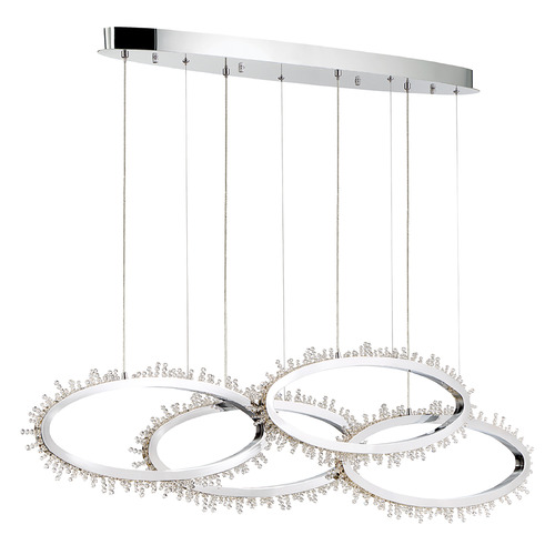 Scoppia 51-Inch Linear LED Chandelier in Chrome by Eurofase Lighting