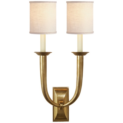 Visual Comfort Signature Collection Studio VC French Deco Horn Sconce in Antique Brass by Visual Comfort Signature S2021HABL