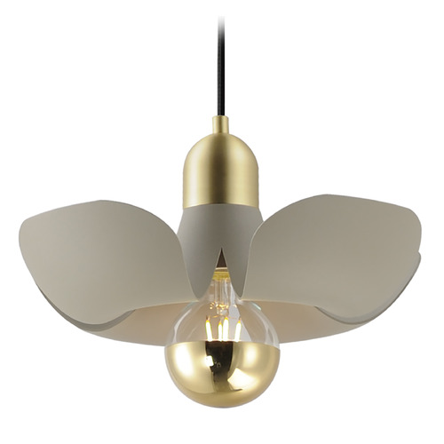 Maxim Lighting Poppy Storm Grey & Satin Brass LED Pendant by Maxim Lighting 11391SGSBR