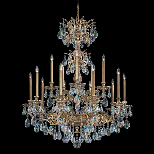 Schonbek Worldwide Lighting Milano Florentine Bronze Crystal Chandelier