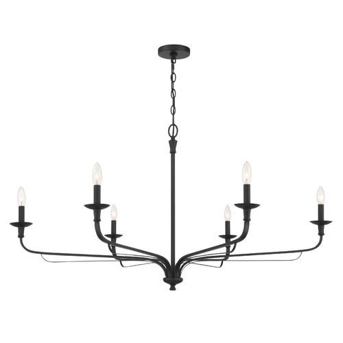 Velena 6-Light Chandelier in Dark Matte Black by Minka Lavery